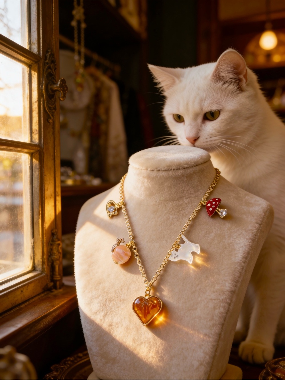 Coach Charm Cat Pendant Necklace